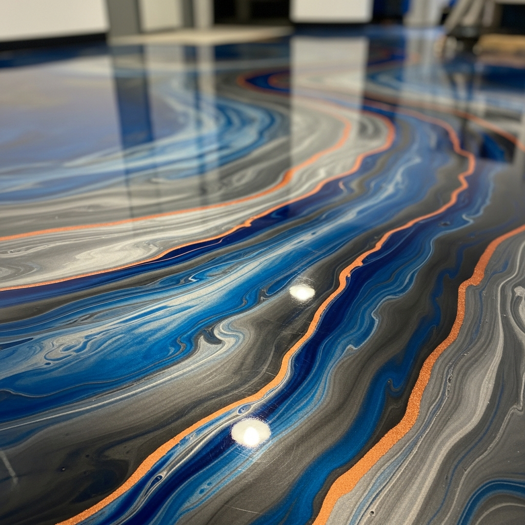 epoxy flooring design patterns colors